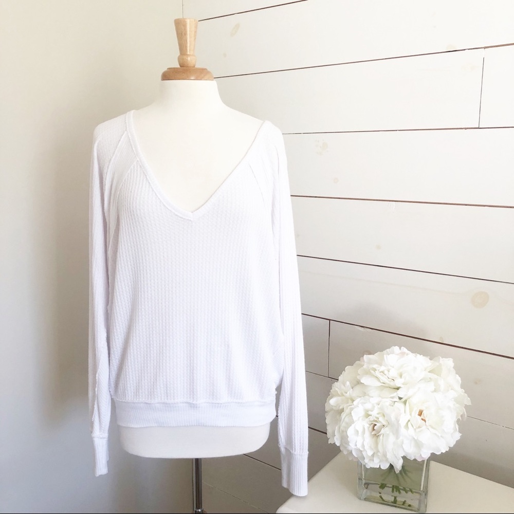 Free People • We The Free Waffle Knit V-Neck Shirt